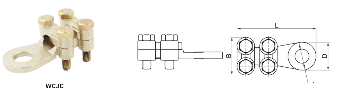 Медные наконечники на болтах серии WCJC соединительные кабельные зажимы
