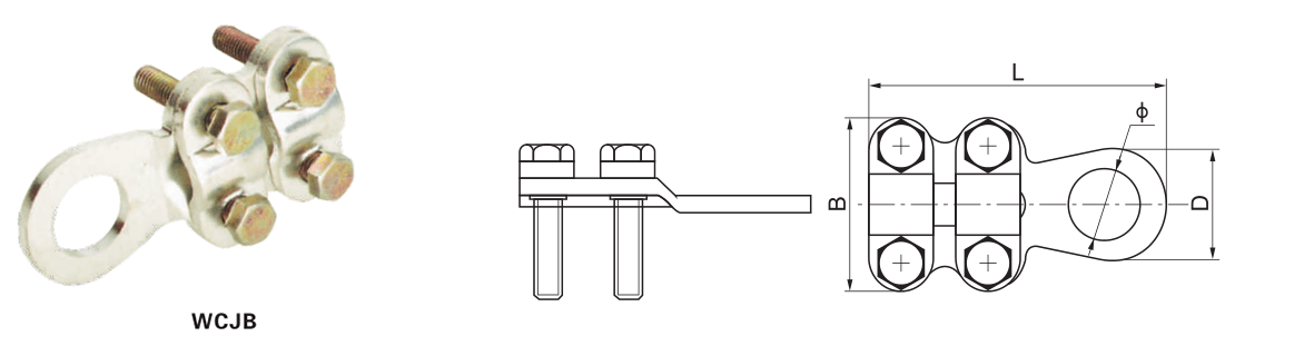 WCJB Кабельные и проводные клеммы с болтовым медным наконечником